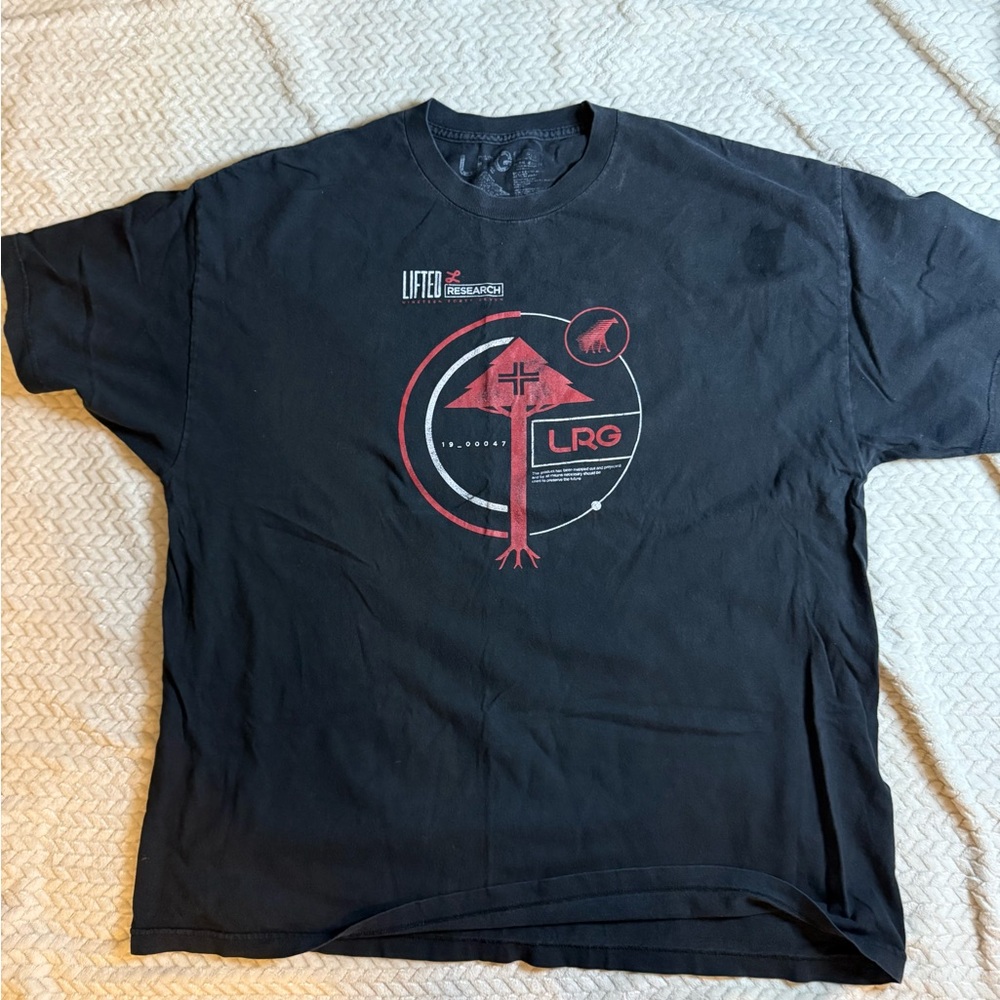 🔥 LRG (Lifted Research Group) Graphic Tee – MEN’S SZ XL – Black/Red
